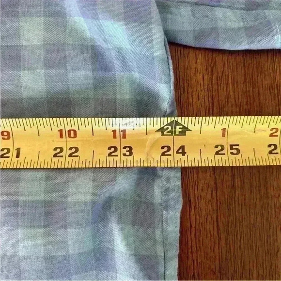 LL Bean Mens L Reg Wrinkle Free Blue Plaid Button Up Shirt Traditional Fit - Picture 3 of 10